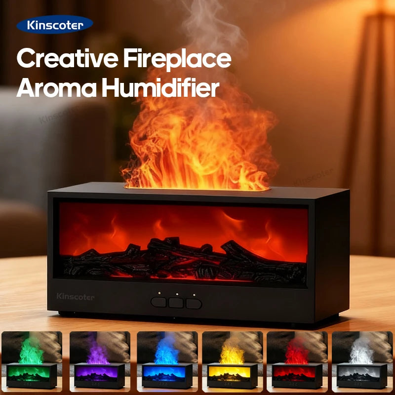 Cocoona | Firelight – Flame Effect Aroma Diffuser & LED Air Humidifier