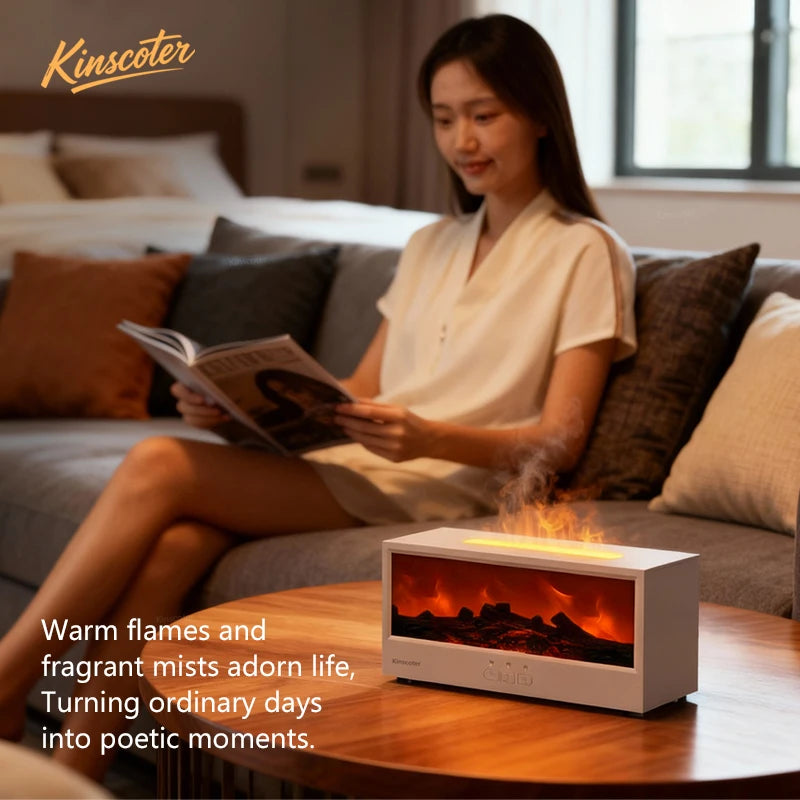 Cocoona | Firelight – Flame Effect Aroma Diffuser & LED Air Humidifier