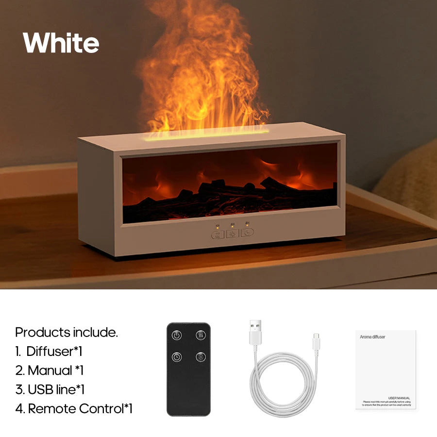 Cocoona | Firelight – Flame Effect Aroma Diffuser & LED Air Humidifier