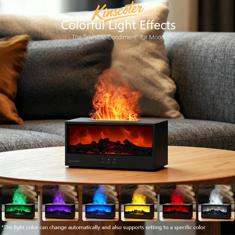 Cocoona | Firelight – Flame Effect Aroma Diffuser & LED Air Humidifier